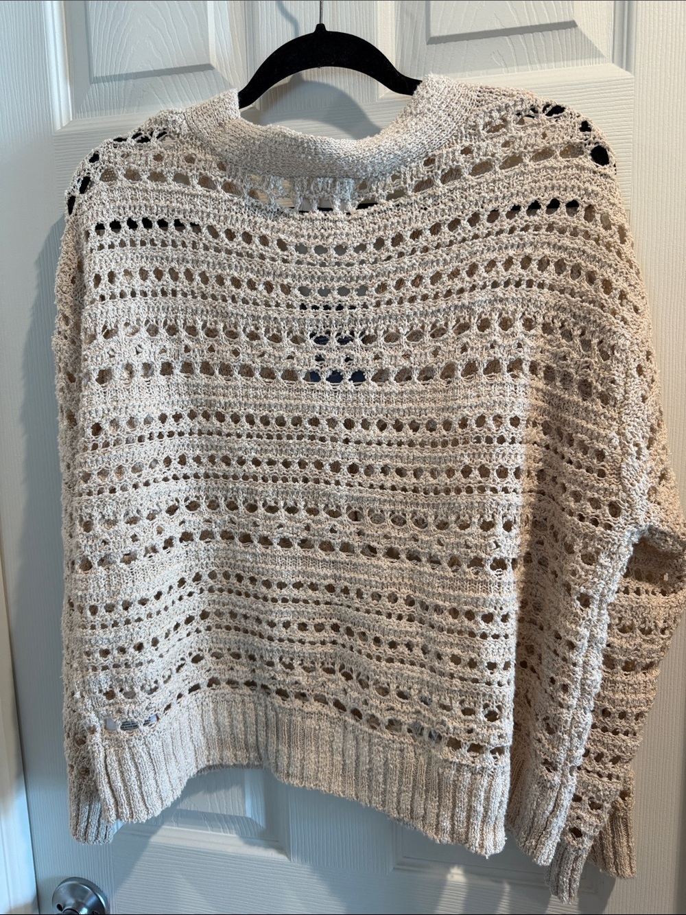 Universal Thread Beige Open-Weave Crochet Button Cardigan - Picture 4 of 4